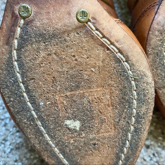 Frye Gwen Ankle Strap Brown Leather Sandals sz 9 - Picture 9 of 16